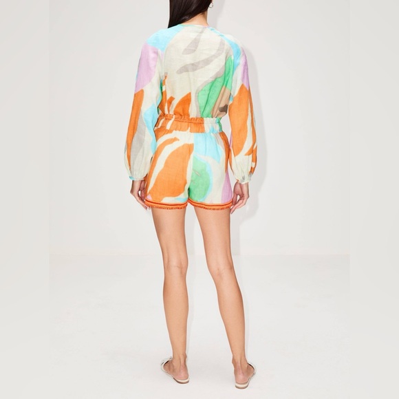 Silvia Tcherassi abstract print linen shorts - Picture 2 of 4